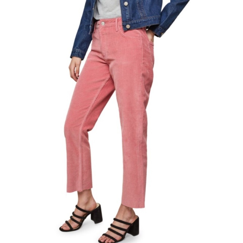 Pink Corduroy straight leg pants